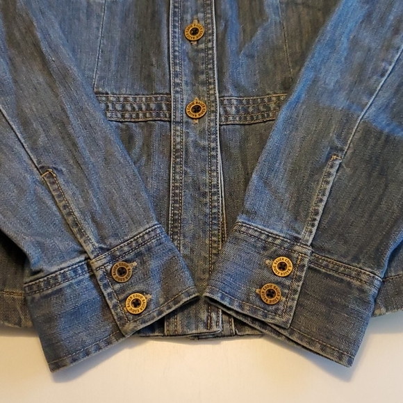 EDDIE BAUER Jean Denim Jacket Blue Size Medium - Picture 11 of 15